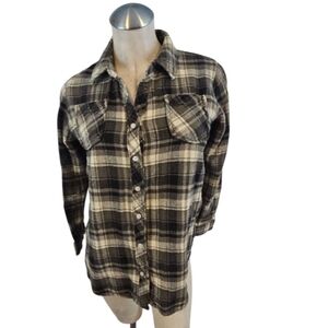Vintage Size S Plaid Flannel Button Up Shirt